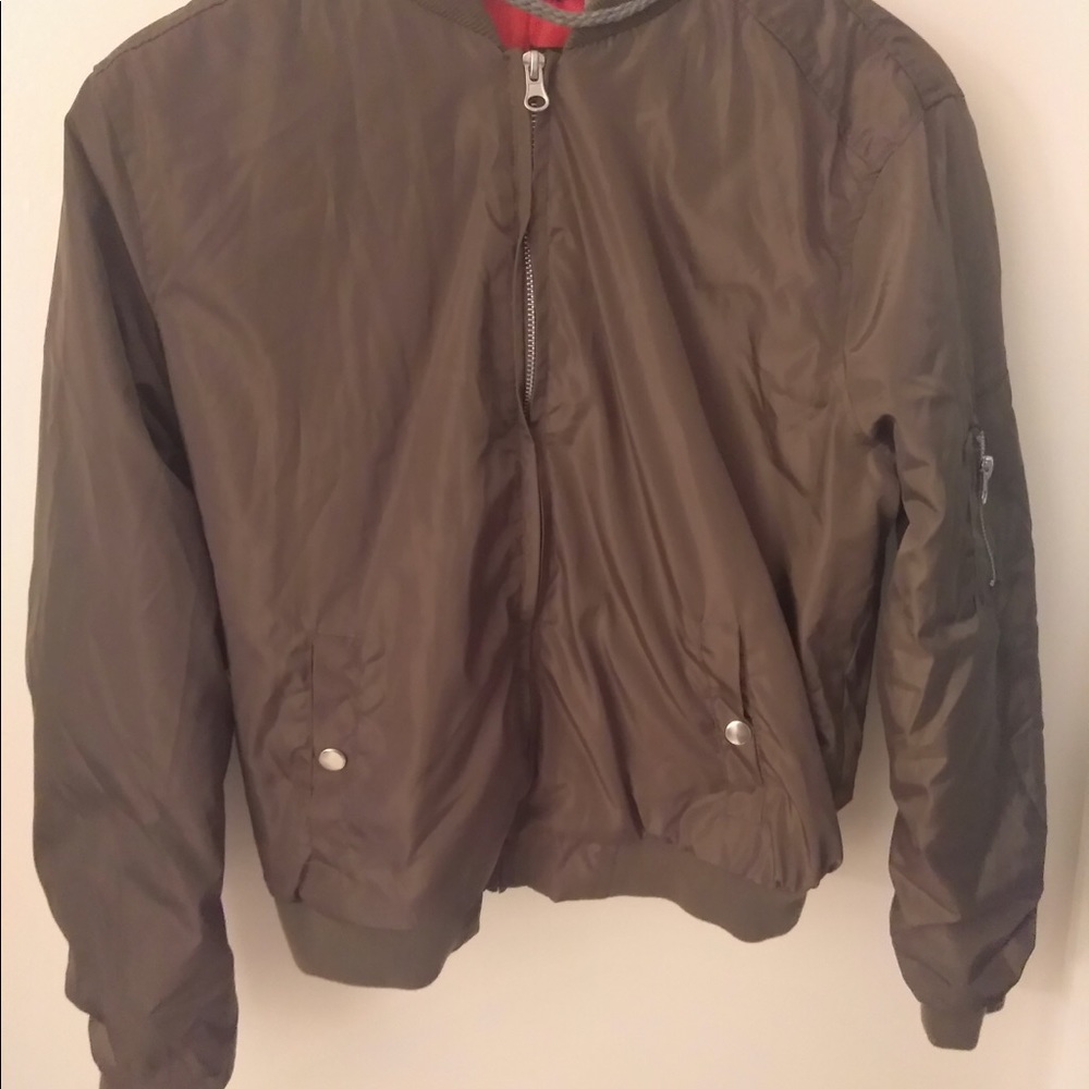 Olive green bomber jacket